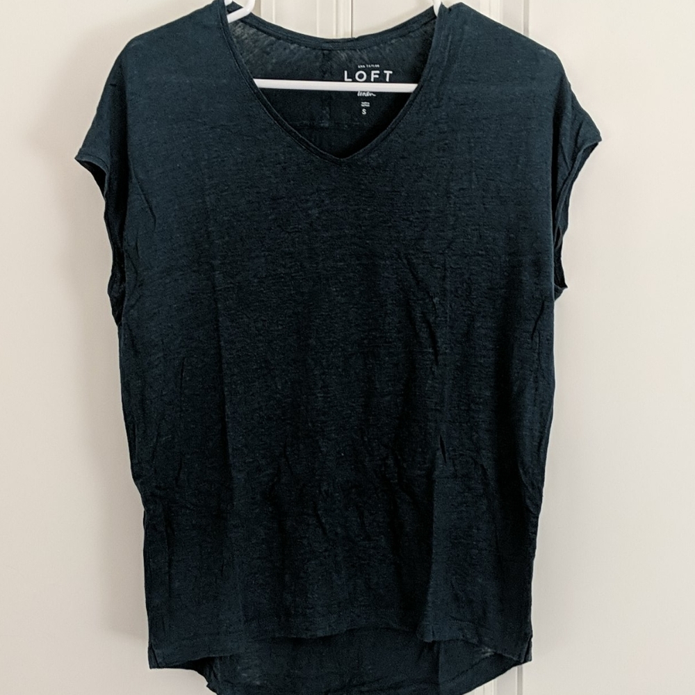 Loft Forest Green Linen Shirt